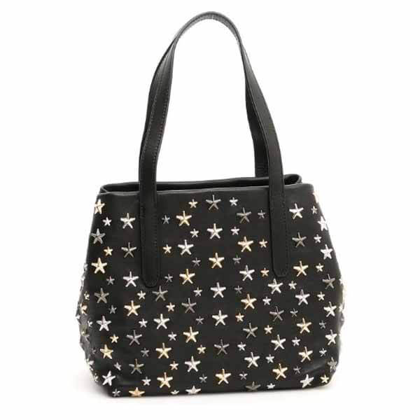 【ジミーチュウ】SOFIA S LTR 星柄 スモールトートコピー 黒